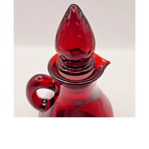 Red Glass Cruet By AVON - Picture 2 of 3